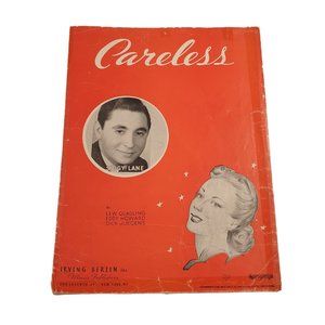 Vintage Sheet Music 1939 Careless Voice Piano Guitar Easy Listening
